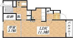 メゾンソレイユ 1LDKの間取図画像
