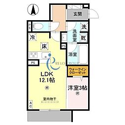 トリシア今川 1LDKの間取図画像