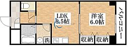 ラ・ポーエあき 1LDKの間取図画像