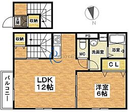 ファインスクエア喜連 1LDKの間取図画像