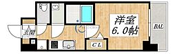 アドバンス大阪ベクエム 1Kの間取図画像