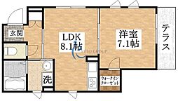 サンメゾン 1LDKの間取図画像