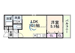 CHARME PARKSIDE I 1LDKの間取図画像