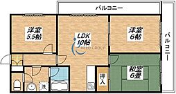 アネックス西今川 3LDKの間取図画像