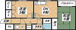 Riora平野 2DKの間取図画像