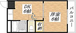 ロジュマン平野 1DKの間取図画像