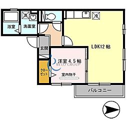 メイト平野 1LDKの間取図画像