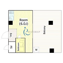 スカイプラザ3 ワンルームの間取図画像