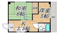 サンハイツ 2Kの間取図画像
