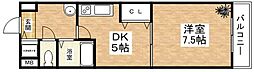 ワイレア 1DKの間取図画像