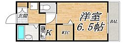 Blume公園南 1Kの間取図画像