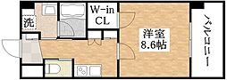 KAUNISHIRANO 1Kの間取図画像