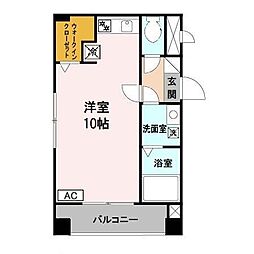 ブルーコート ワンルームの間取図画像