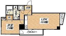ICube平野 1LDKの間取図画像