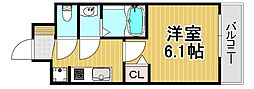MAINSTAGE天王寺サイドシティ 1Kの間取図画像