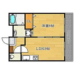 コンフォートソレイユ 1LDKの間取図画像