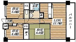 アレフ長吉 3LDKの間取図画像