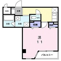 アウローラ 1Kの間取図画像