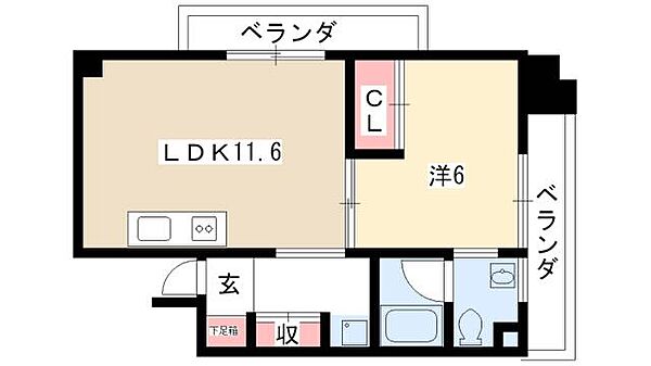 白川公園パークマンション ｜愛知県名古屋市中区栄2丁目(賃貸マンション1LDK・6階・43.27㎡)の写真 その2