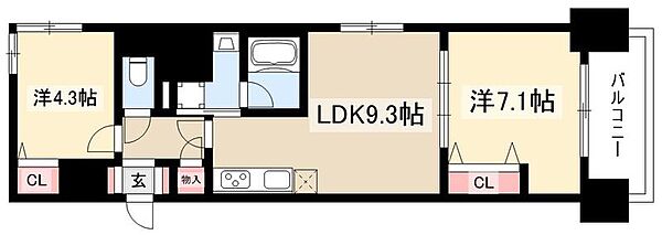 プレサンス丸の内フォート ｜愛知県名古屋市中区丸の内3丁目(賃貸マンション1SLDK・11階・48.54㎡)の写真 その2