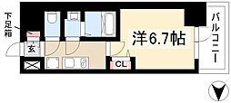 プレサンス太閤通ファシール 7階1Kの間取り