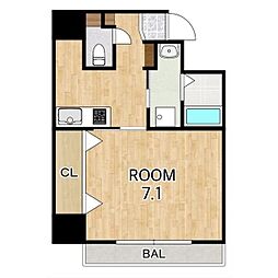 マリーベル栄 4階1Kの間取り