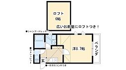 リエス浄心 1Kの間取図画像