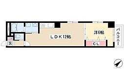 フェリシダージ鶴舞 2階1LDKの間取り