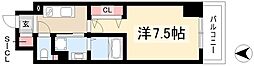 プレイズシード浅間町 8階1Kの間取り