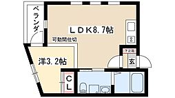 TRIBUTE栄生 1LDKの間取図画像