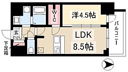 プレサンス桜通ザ・タイムズ 5階1LDKの間取り