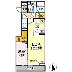 セレスティア長良 イースト 1LDKの間取図画像