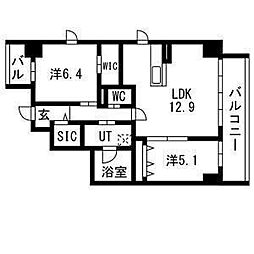 ポルタニグラ大須観音 2LDKの間取図画像