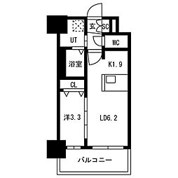 メイクスアート新栄III 13階1LDKの間取り