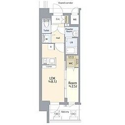 エスリード ザ・レガリア新栄ALTAIER 15階1LDKの間取り