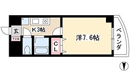 マンションヒエロ 1Kの間取図画像