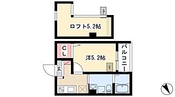ボルツァーノ 1Kの間取図画像