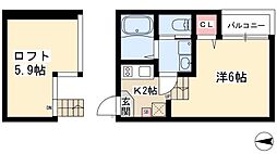 サダルスウド 1Kの間取図画像