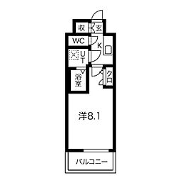 エスリード新栄グラティア 1Kの間取図画像