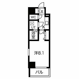 エスリード上前津リビア 1Kの間取図画像