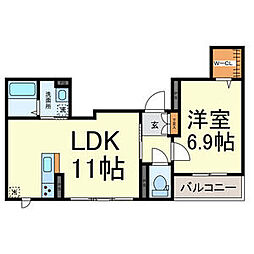 プリマベーラ 1LDKの間取図画像