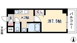 ニーズメゾン新栄 1Kの間取図画像