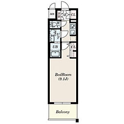 S-RESIDENCE鶴舞2 1Kの間取図画像