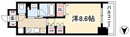 TENAS丸の内 1Kの間取図画像
