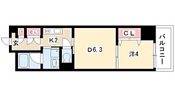 レジデンス上前津スクエア 1DKの間取図画像