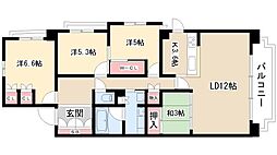 レジディア徳川 3SLDKの間取図画像