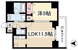 フレア丸の内 1LDKの間取図画像