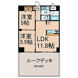 カーサビアンカ黒川 2LDKの間取図画像