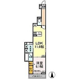 Willkommen 1LDKの間取図画像