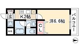 東桜コート 1Kの間取図画像